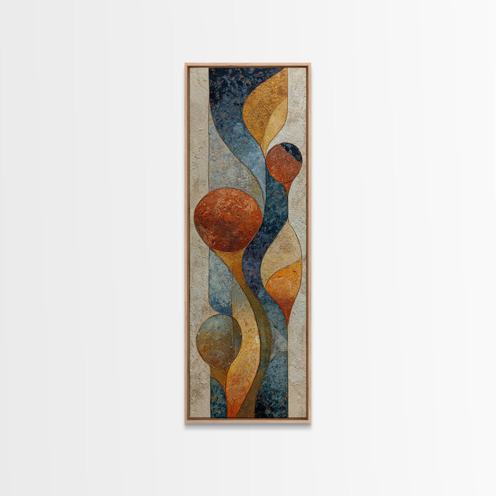 Abstract Clay Shapes Canvas Print, Boho Art, Art Deco, Living Room Decor, Abstract Art, Bohemian, Modern Wall Art, Boho Decor, BOH-1x3-28