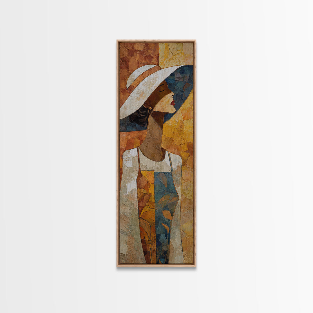 Desert Woman Portrait Framed Canvas Print, Boho Art, Printable Art, Living Room Decor, Fine Art, Bohemian, Neutral Decor, BOH-1x3-3