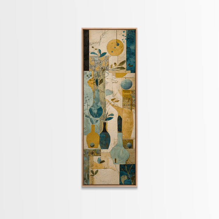 Organic Shape Collage Canvas Print, Boho Art, Living Room Decor, Bohemian, Modern Decor, Fine Art Print, Statement Artwork, BOH-1x3-60