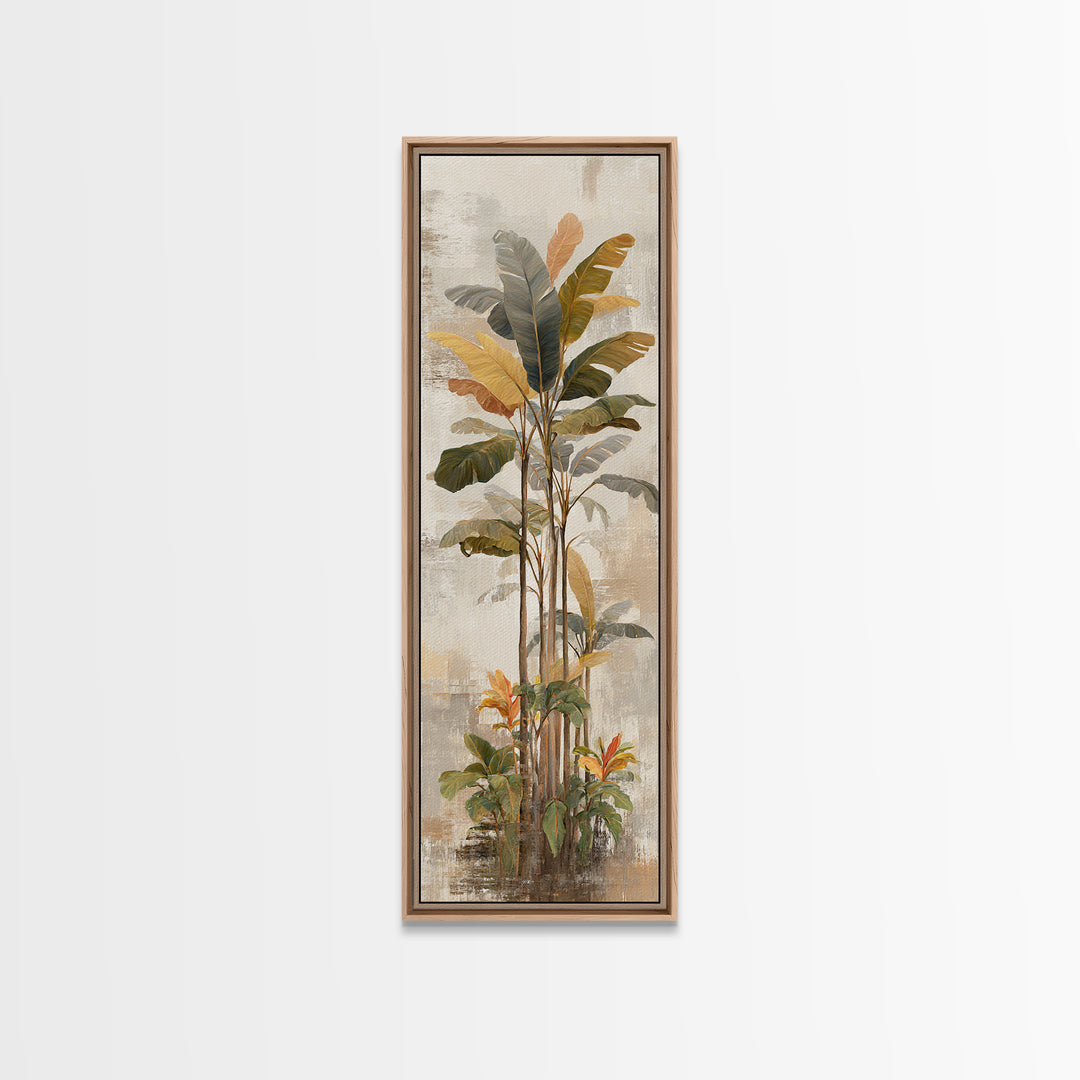 Terracotta Palm Leaves Canvas Print, Boho Art, Art Deco, Living Room Decor, Fine Art, Bohemian, Modern Wall Art, Boho Decor, BOH-1x3-65
