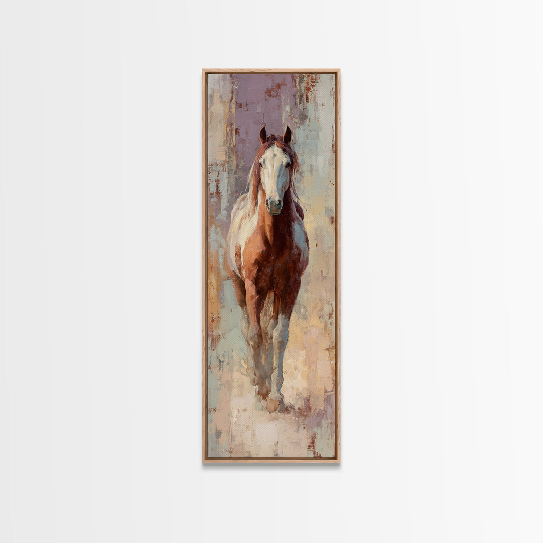 Wild Horse in Dusty Golden Light Canvas Print, Boho Art, Wall Print, Living Room Decor, Fine Art, Bohemian, Minimalist Decor, BOH-1x3-68