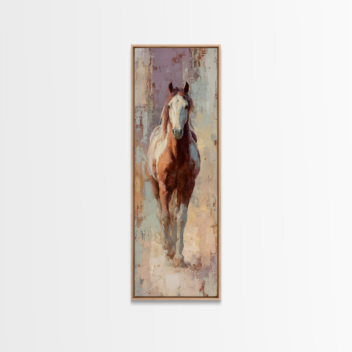 Wild Horse in Dusty Golden Light Canvas Print, Boho Art, Wall Print, Living Room Decor, Fine Art, Bohemian, Minimalist Decor, BOH-1x3-68