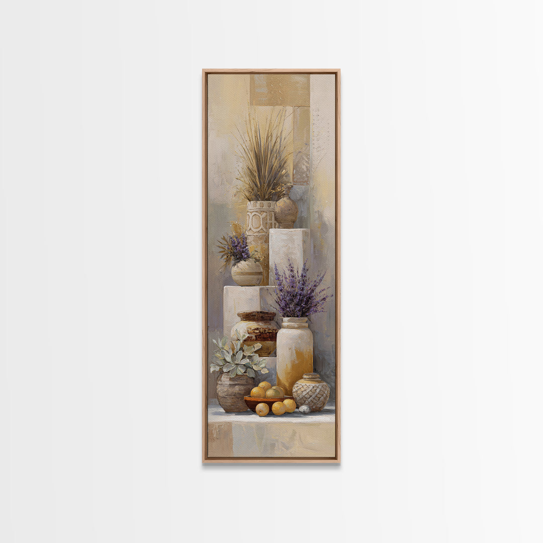 Tribal Neutral Pattern Framed Canvas Print, Boho Art, Textured Painting, Living Room Decor, Fine Art, Bohemian, BOH-1x3-74