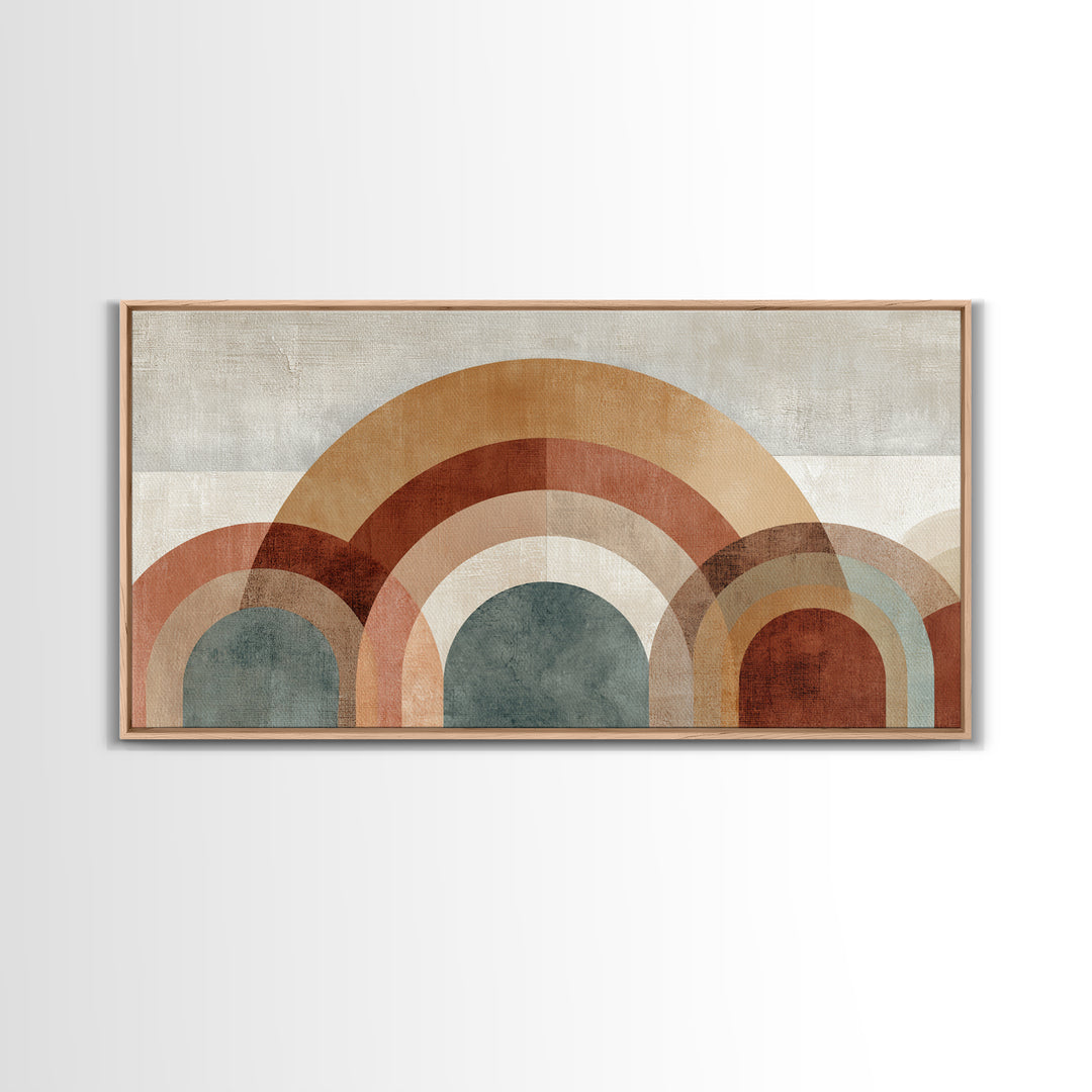 Neutral Rainbow Arches Canvas Print, Boho Art, Canvas Art, Living Room Decor, Abstract Art, Bohemian, Wall Art Set, BOH-2x1-47