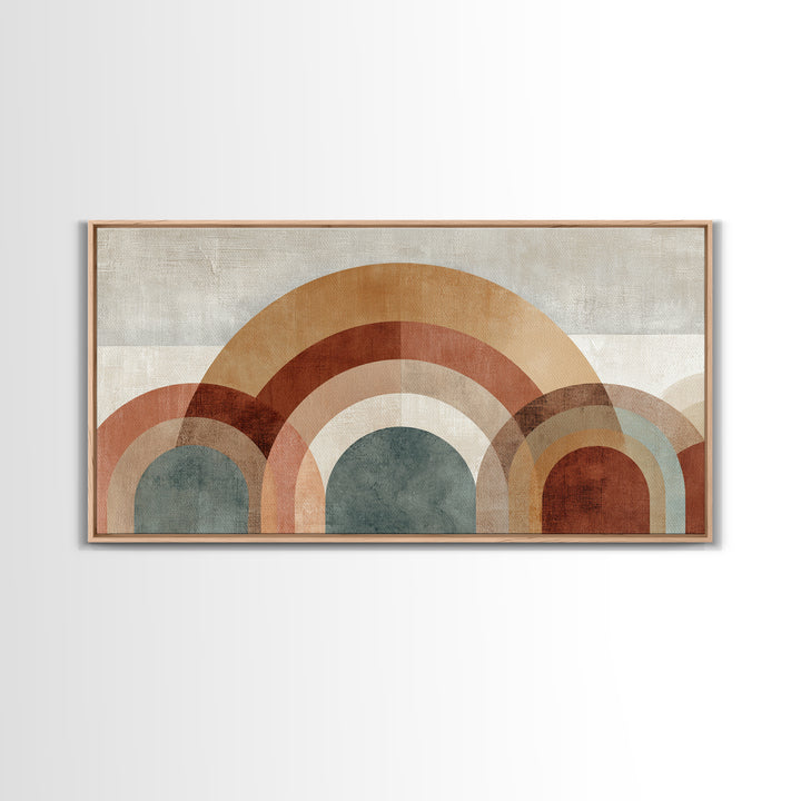 Neutral Rainbow Arches Canvas Print, Boho Art, Canvas Art, Living Room Decor, Abstract Art, Bohemian, Wall Art Set, BOH-2x1-47