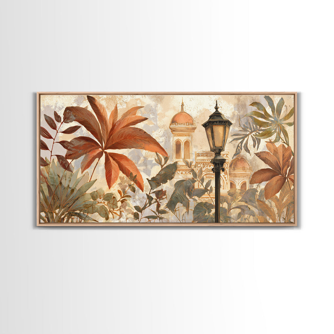 Terracotta Palm Leaves Canvas Print, Boho Art, Living Room Decor, Bohemian, Modern Decor, Fine Art Print, Statement Artwork, BOH-2x1-49