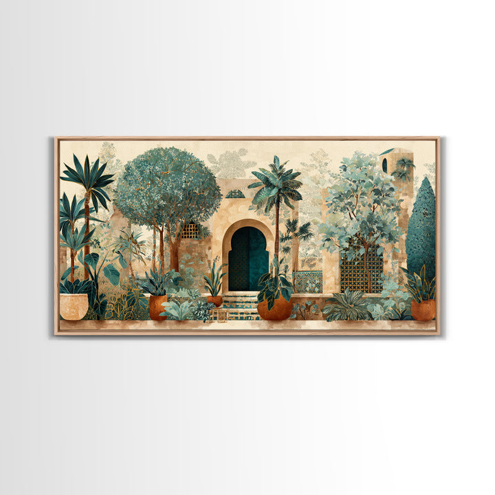 Hand Painted Moroccan Arch Canvas Print, Boho Art, Abstract Wall Art, Living Room Decor, Fine Art, Bohemian, Fine Art Print, BOH-2x1-63