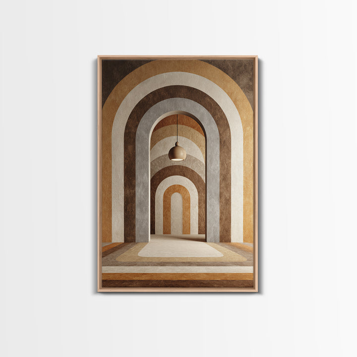 Neutral Rainbow Arches Framed Canvas Print, Boho Art, Boho Decor, Living Room Decor, Abstract Art, Bohemian, Textured Painting, BOH-2x3-59