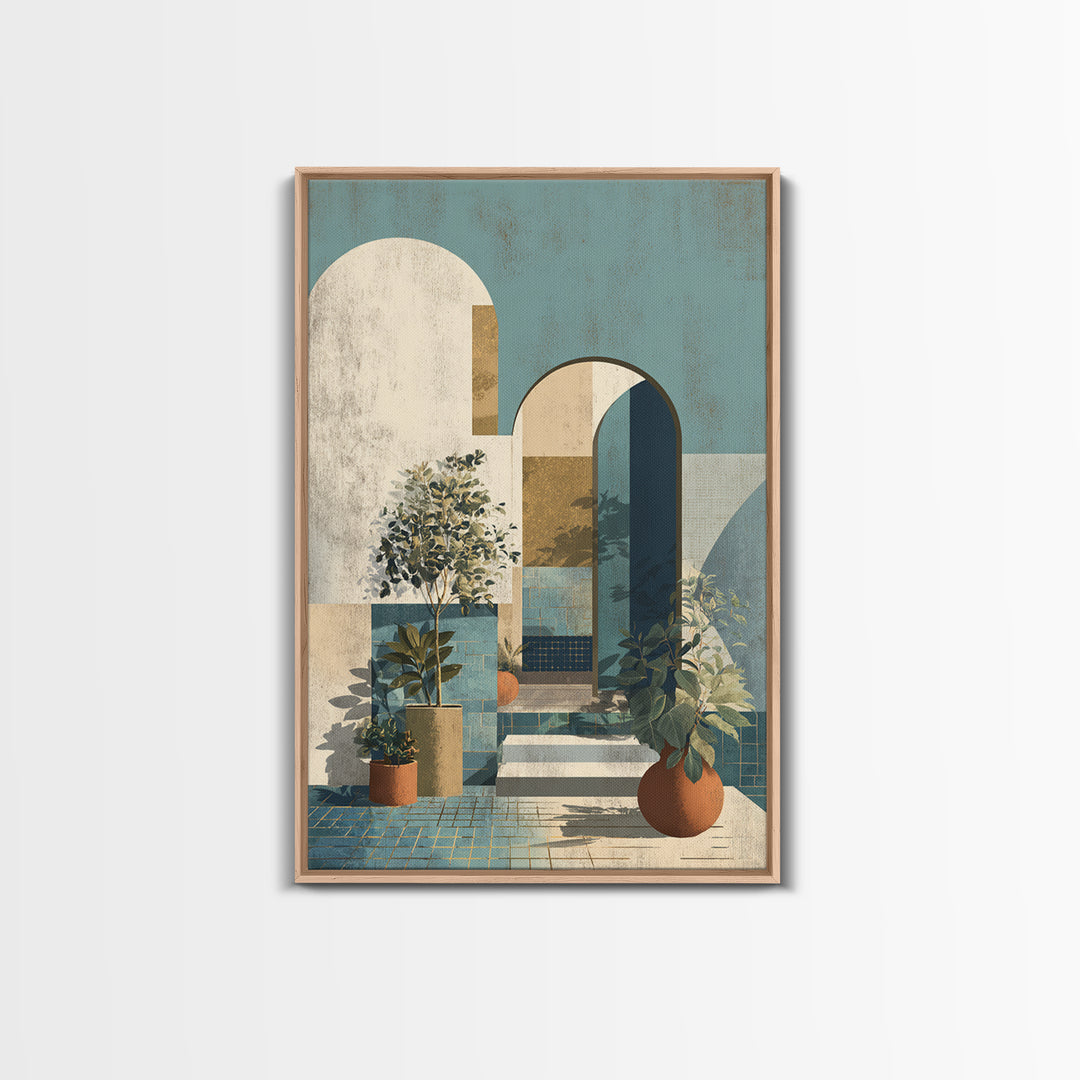 Neutral Rainbow Arches Framed Canvas Print, Boho Art, Room Decor, Living Room Decor, Fine Art, Bohemian, Printable, BOH-2x3-83