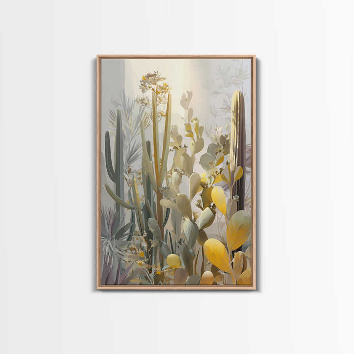 Desert Sun with Cactus and Warm Clay Canvas Print, Boho Art, Canvas Art, Living Room Decor, Fine Art, Bohemian, Wall Art Set, BOH-2x3-9