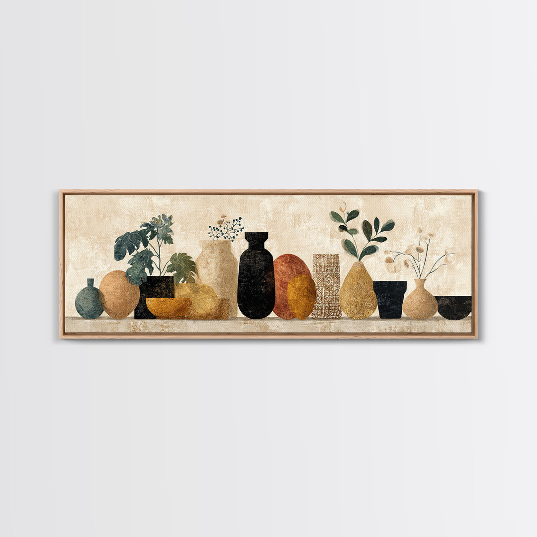 Minimal Black Line Figure Canvas Print, Boho Art, Art Print, Living Room Decor, Fine Art, Bohemian, Printable Art, BOH-3x1-100
