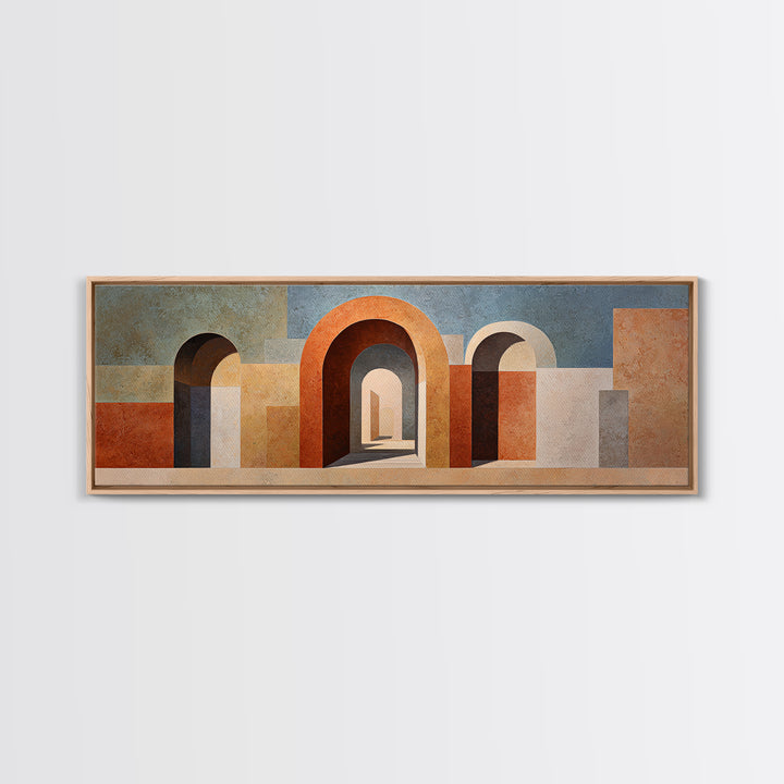 Neutral Rainbow Arches Canvas Print, Boho Art, Minimalist Decor, Living Room Decor, Abstract Art, Bohemian, Digital Wall Art, BOH-3x1-19