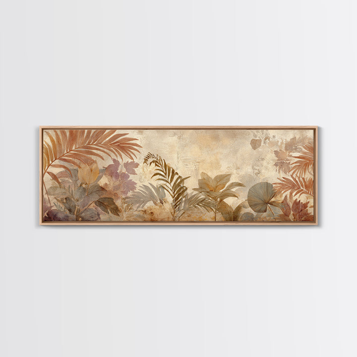 Terracotta Palm Leaves Canvas Print, Boho Art, Neutral Decor, Living Room Decor, Fine Art, Bohemian, Wall Decor, Prints, BOH-3x1-21