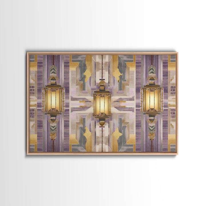 Macrame Geometric Fringe Pattern Framed Canvas Print, Boho Art, Printable Art, Living Room Decor, Fine Art, Bohemian, BOH-3x2-59