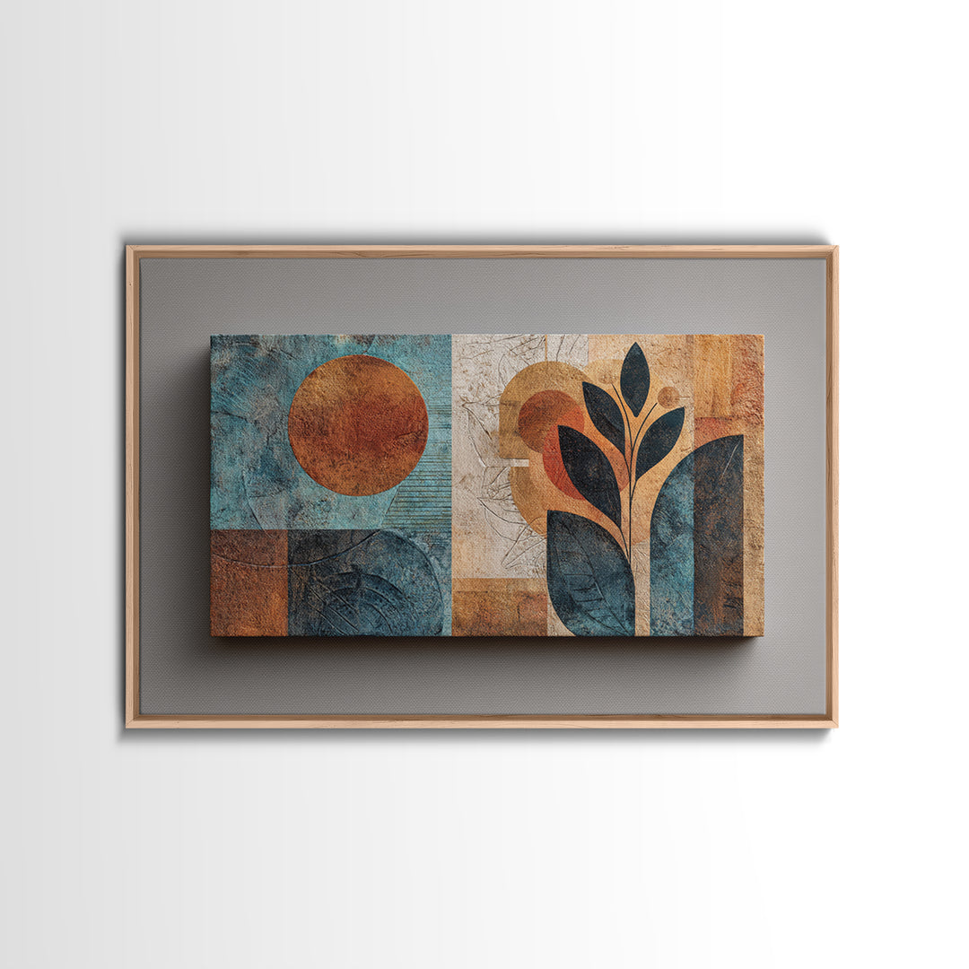 Minimal Black Line Figure Framed Canvas Print, Boho Art, Printable, Living Room Decor, Fine Art, Bohemian, Abstract Wall Art, BOH-3x2-64