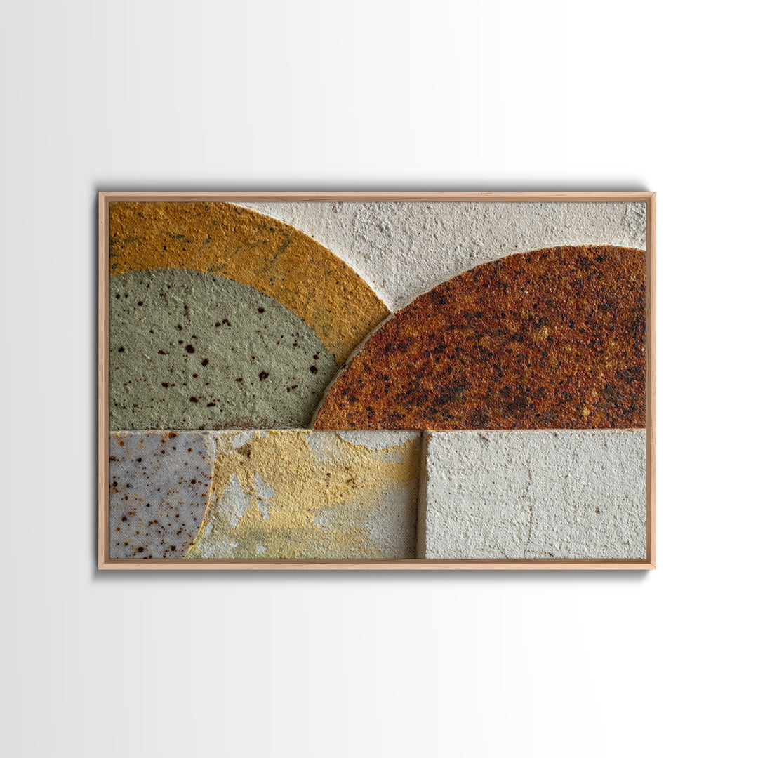 Abstract Clay Shapes Canvas Print, Boho Art, Printable Wall Art, Living Room Decor, Fine Art, Bohemian, Abstract Wall Art, BOH-3x2-68