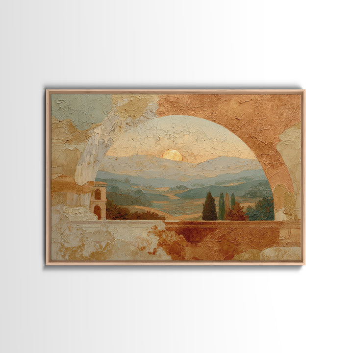 Neutral Rainbow Arches Framed Canvas Print, Boho Art, Boho Wall Art, Living Room Decor, Fine Art, Bohemian, Statement Artwork, BOH-3x2-7