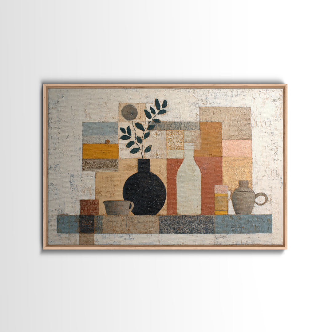 Minimal Black Line Figure Canvas Print, Boho Art, Artwork, Living Room Decor, Oil Painting, Bohemian, Boho Decor, BOH-3x2-88