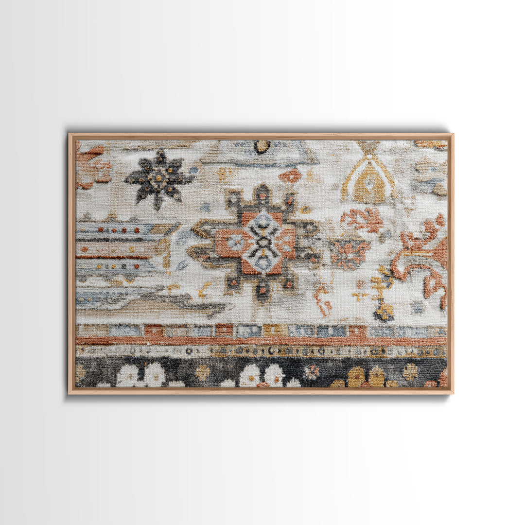 Tribal Neutral Pattern Framed Canvas Print, Boho Art, Gallery Decor, Living Room Decor, Fine Art, Bohemian, Home Decor, BOH-3x2-90