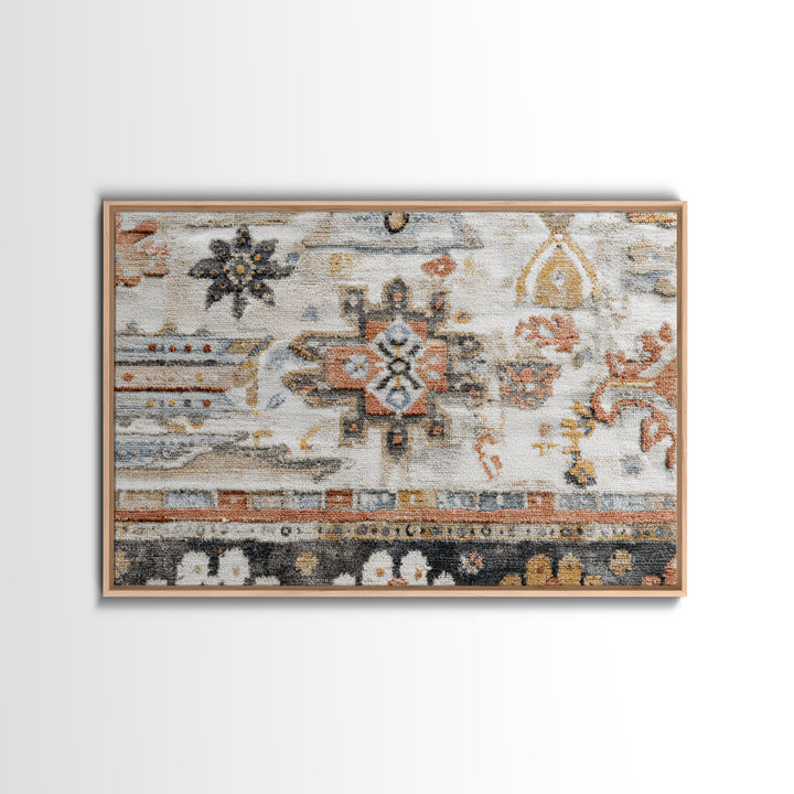 Tribal Neutral Pattern Framed Canvas Print, Boho Art, Gallery Decor, Living Room Decor, Fine Art, Bohemian, Home Decor, BOH-3x2-90