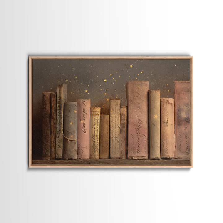 Moonlit Book with Tiny Stars Rising Canvas Print, Bookstore Art, Wall Decor, Bookstore Decor, Fine Art, Literary, Home Decor, BOO-3x2-68