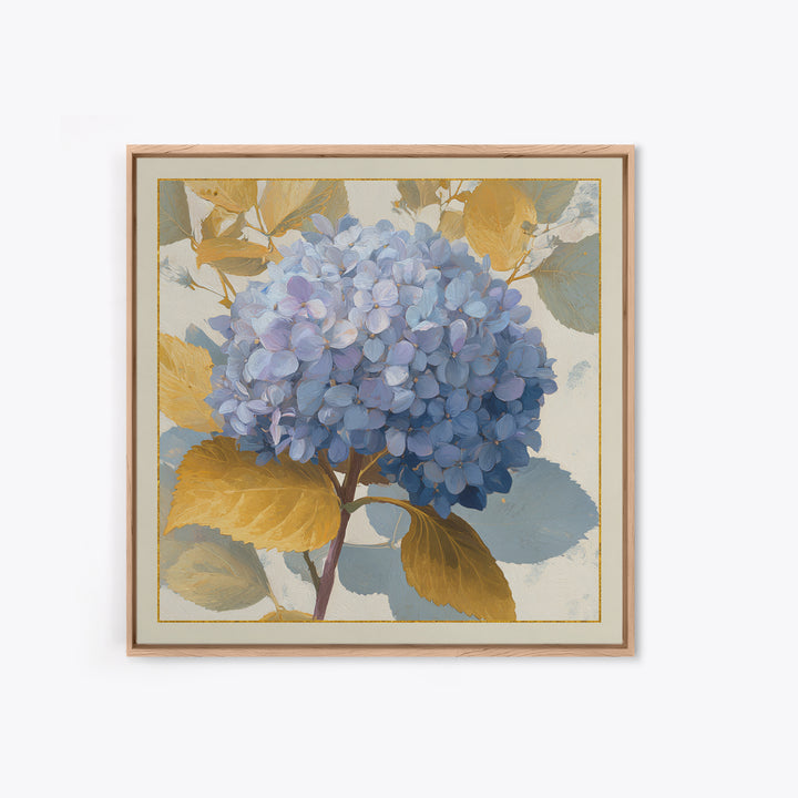 Blue Hydrangea Cluster Framed Canvas Print, Botanical Art, Modern Wall Art, Living Room Decor, Fine Art, Botanic, BOT-1x1-42