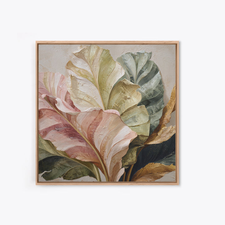 Tropical Banana Leaf Painted Framed Canvas Print, Botanical Art, Home Gift, Living Room Decor, Fine Art, Botanic, Boho Wall Art, BOT-1x1-56