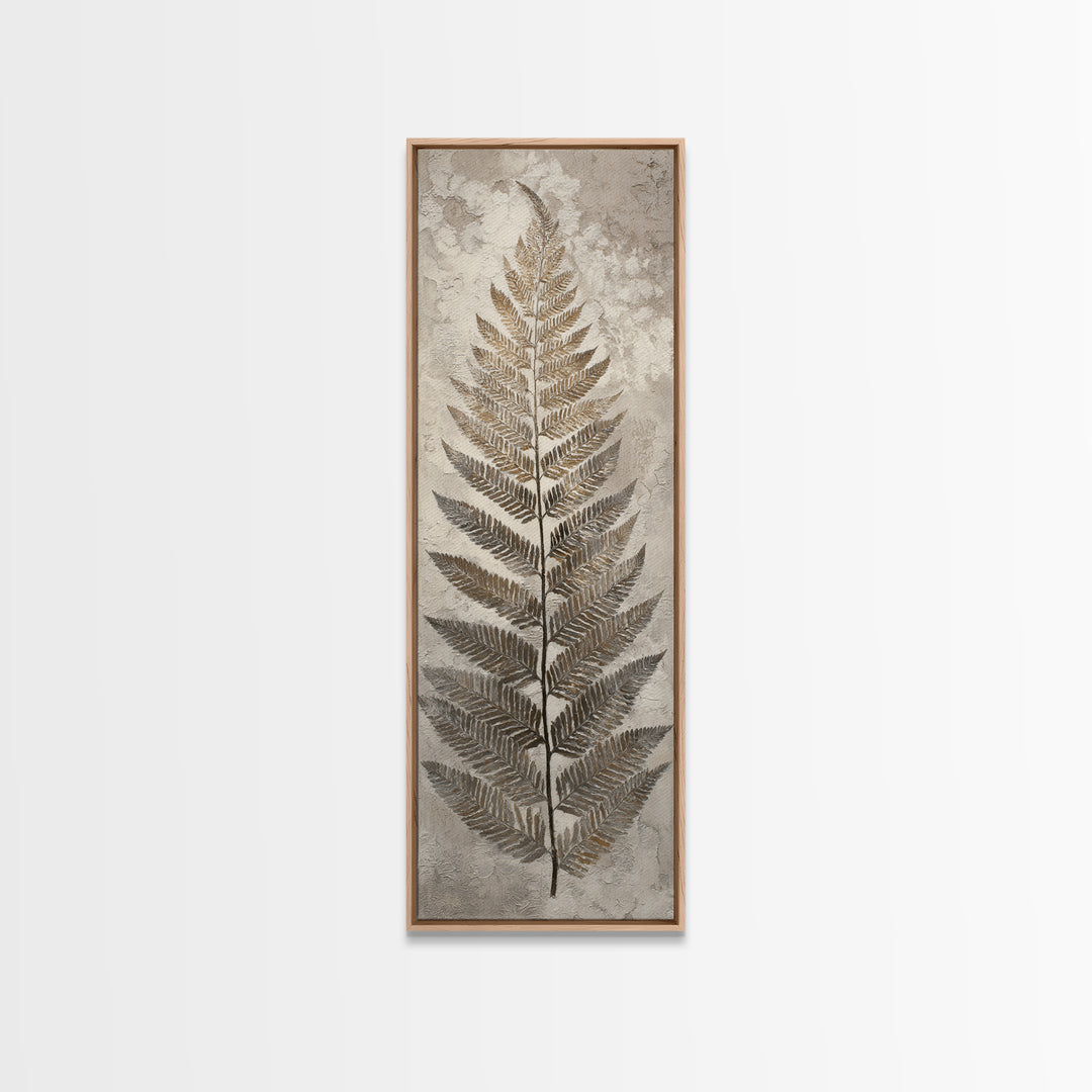 Fern Shadow Pattern on Plaster Surface Canvas Print, Botanical Art, Abstract Art, Living Room Decor, Fine Art, Botanic, BOT-1x3-11