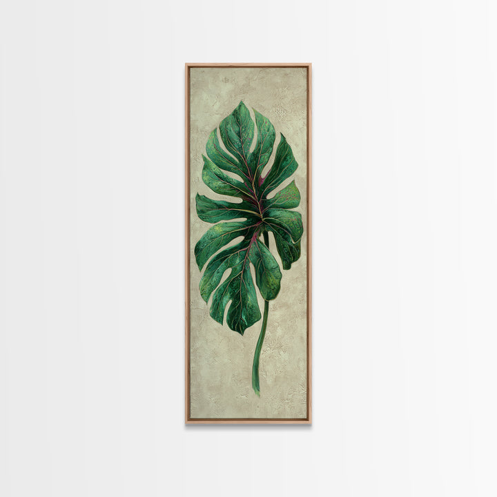 Oversized Monstera Leaf Canvas Print, Botanical Art, Gallery Decor, Living Room Decor, Fine Art, Botanic, Wall Art, Home Decor, BOT-1x3-14