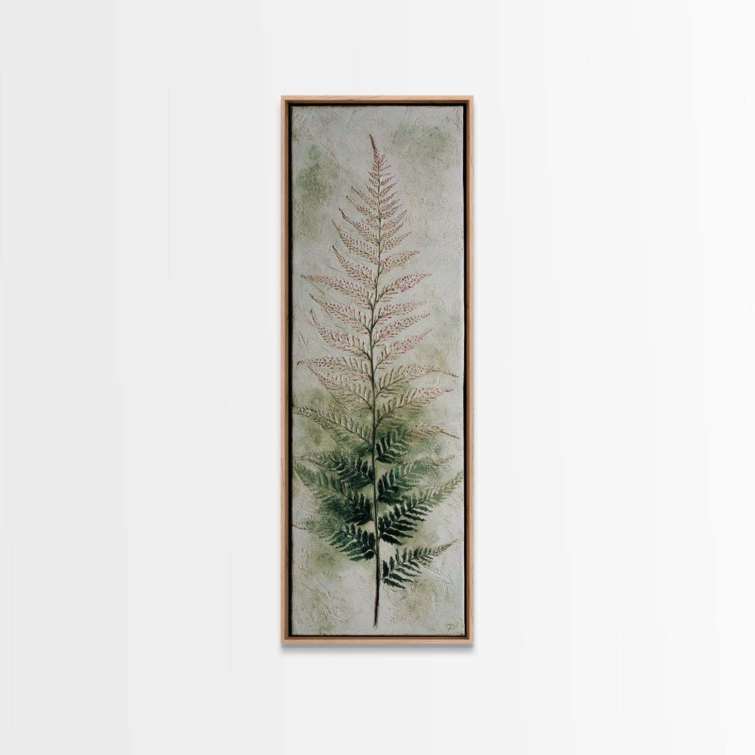 Fern Shadow Pattern on Plaster Surface Canvas Print, Botanical Art, Home Gift, Living Room Decor, Botanic, Boho Wall Art, BOT-1x3-35