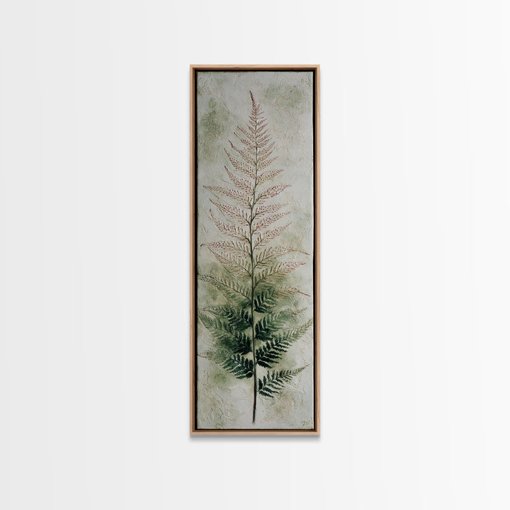 Fern Shadow Pattern on Plaster Surface Canvas Print, Botanical Art, Home Gift, Living Room Decor, Botanic, Boho Wall Art, BOT-1x3-35