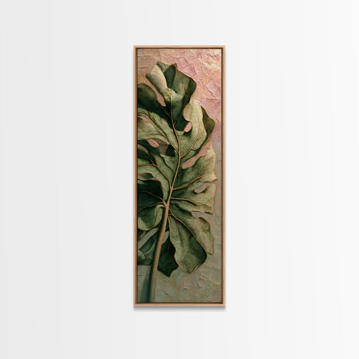 Oversized Monstera Leaf Canvas Print, Botanical Art, Gallery Decor, Living Room Decor, Fine Art, Botanic, Wall Art, Home Decor, BOT-1x3-38