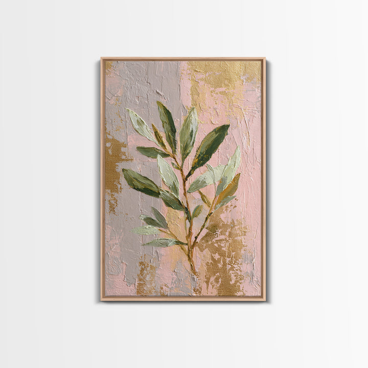 Single Olive Branch Canvas Print, Botanical Art, Minimalist Decor, Living Room Decor, Oil Painting, Botanic, Home Gift, BOT-2x3-15