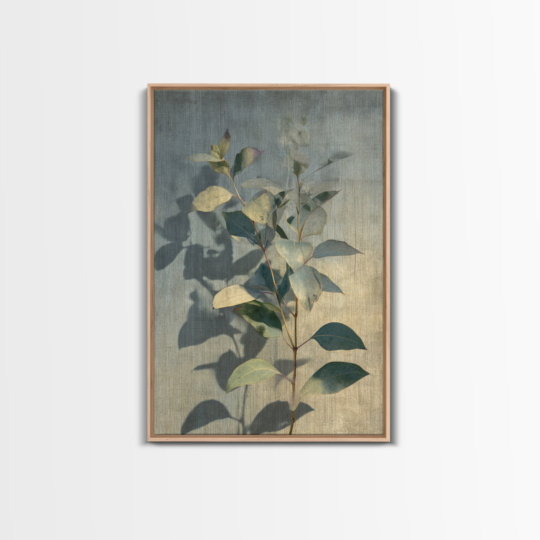 Eucalyptus Stems in Soft Sage Tones Framed Canvas Print, Botanical Art, Home Gift, Living Room Decor, Fine Art, Botanic, BOT-2x3-43