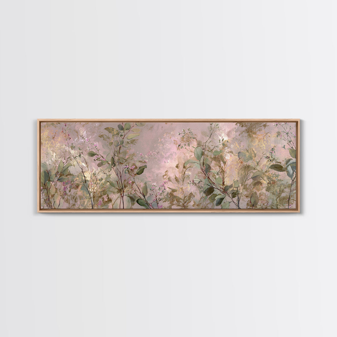 Eucalyptus Stems in Soft Sage Tones Framed Canvas Print, Botanical Art, Textured Painting, Living Room Decor, Fine Art, Botanic, BOT-3x1-27