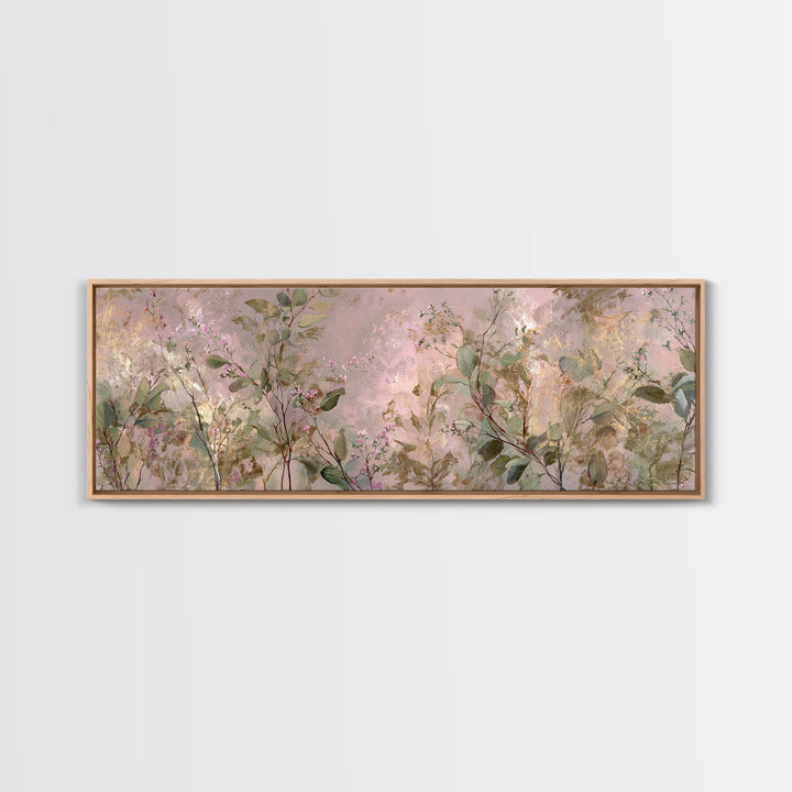 Eucalyptus Stems in Soft Sage Tones Framed Canvas Print, Botanical Art, Textured Painting, Living Room Decor, Fine Art, Botanic, BOT-3x1-27
