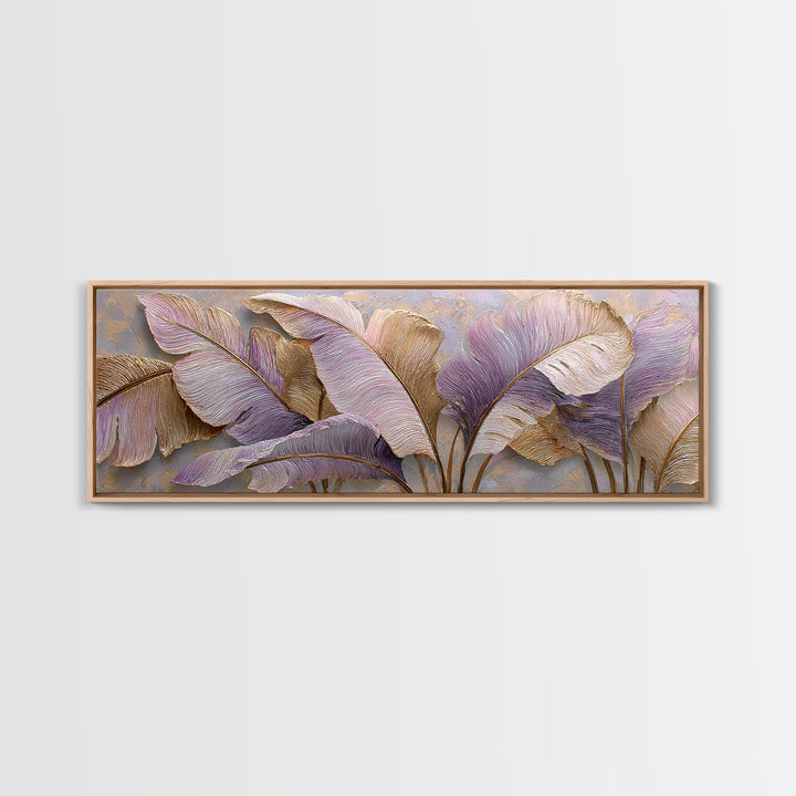 Tropical Banana Leaf Painted Canvas Print, Botanical Art, Textured Painting, Living Room Decor, Fine Art, Botanic, BOT-3x1-96
