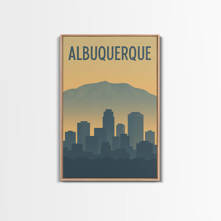 Albuquerque Travel Poster, Canvas Print, Mid Century Travel Art, Albuquerque Poster Print, Fine Art Print, Home Office Decor, Design 2