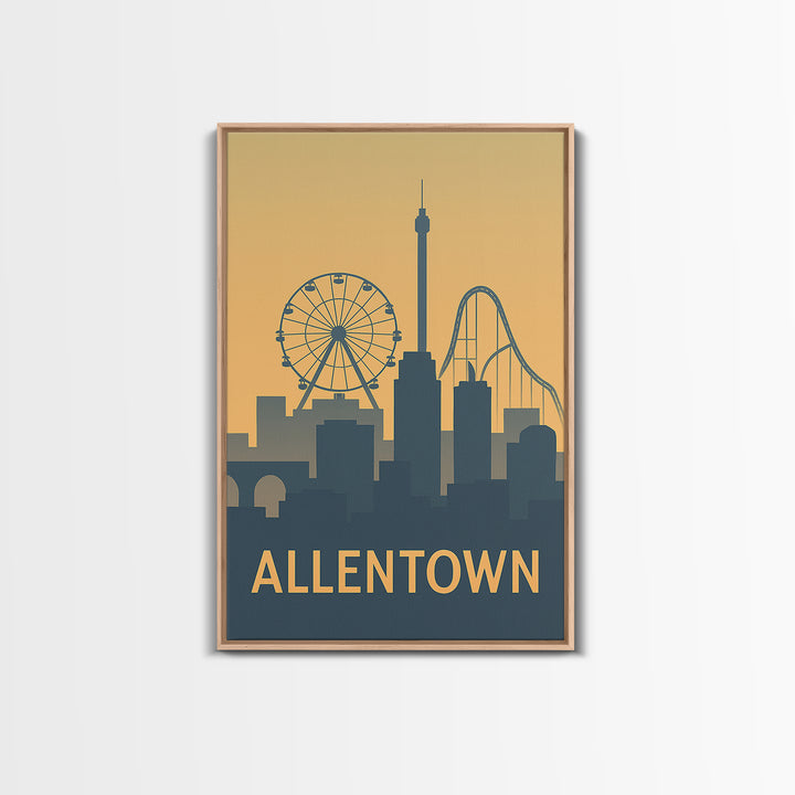 Allentown Pennsylvania Travel Poster, Canvas Print, City Poster Art, Allentown Poster Print, Skyline Art, Travel Poster Set, Poster Art