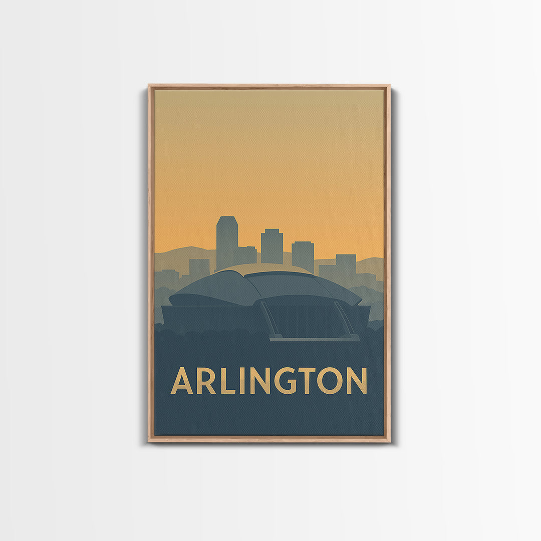 Arlington Texas Travel Poster, Canvas Print, Retro Wall Art, Arlington Wall Art, City Art Print, Mid Century Wall Art, Vintage Print