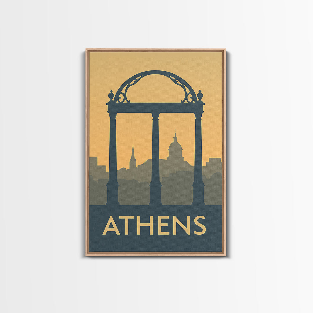 Athens Travel Poster, Canvas Print, Minimalist Retro Wall Art, Athens Travel Art, Vintage City Art, Fine Art Print, Living Room Wall Art