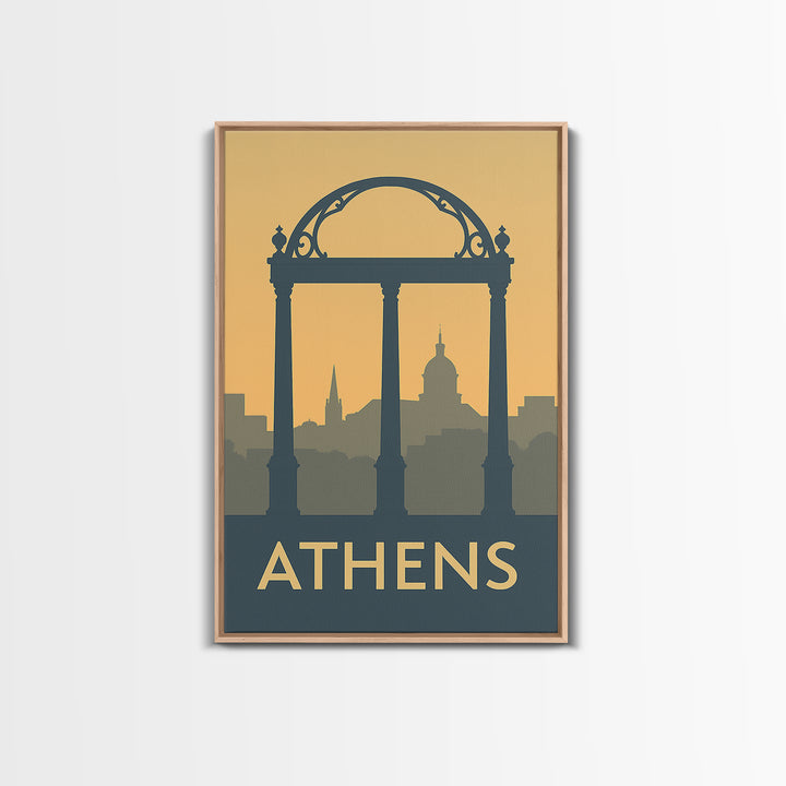 Athens Travel Poster, Canvas Print, Minimalist Retro Wall Art, Athens Travel Art, Vintage City Art, Fine Art Print, Living Room Wall Art