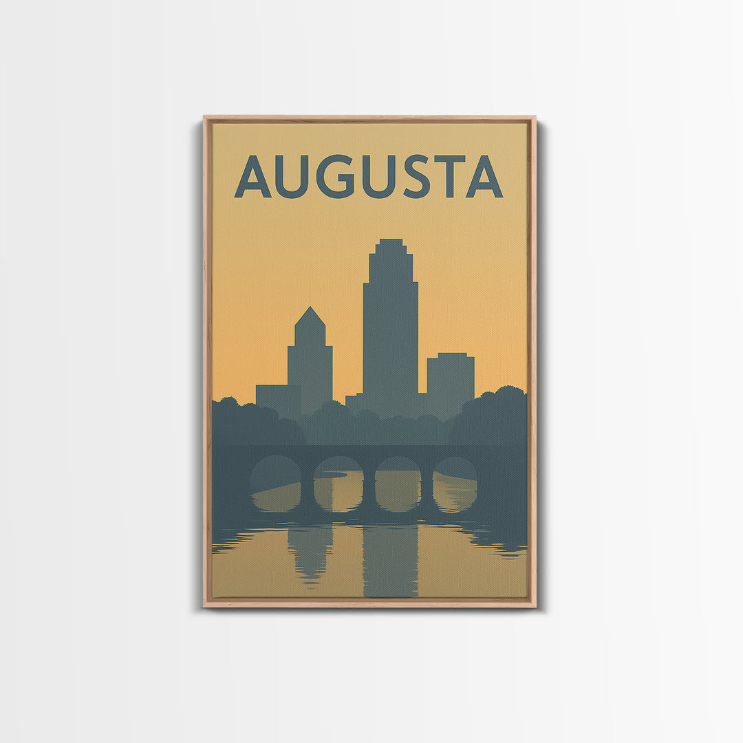 Augusta Georgia Travel Poster, Canvas Print, Mid Century Travel Art, Augusta City Art, City Travel Prints, City Illustration, Travel Print