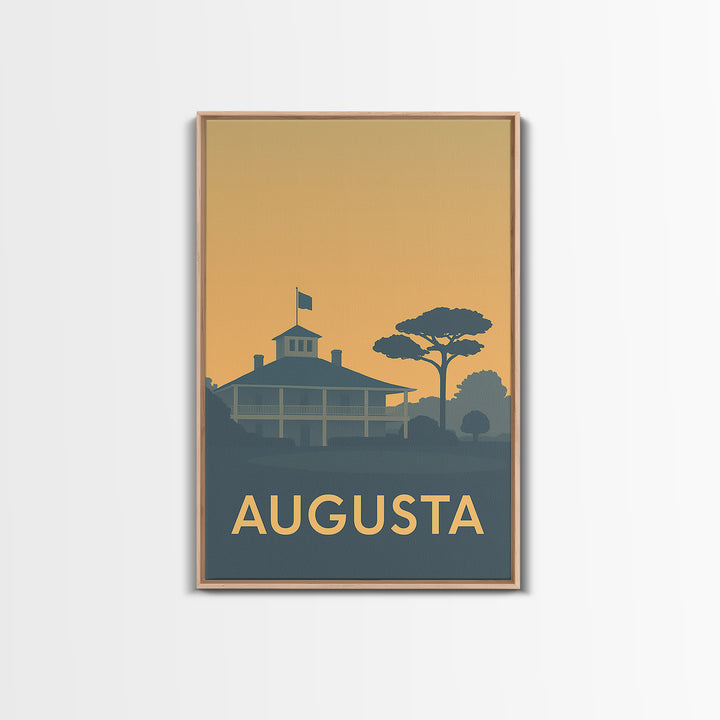 Augusta Travel Poster, Canvas Print, Minimalist Retro Wall Art, Augusta Travel Art, Travel Art Print, City Illustration, Home Office Decor