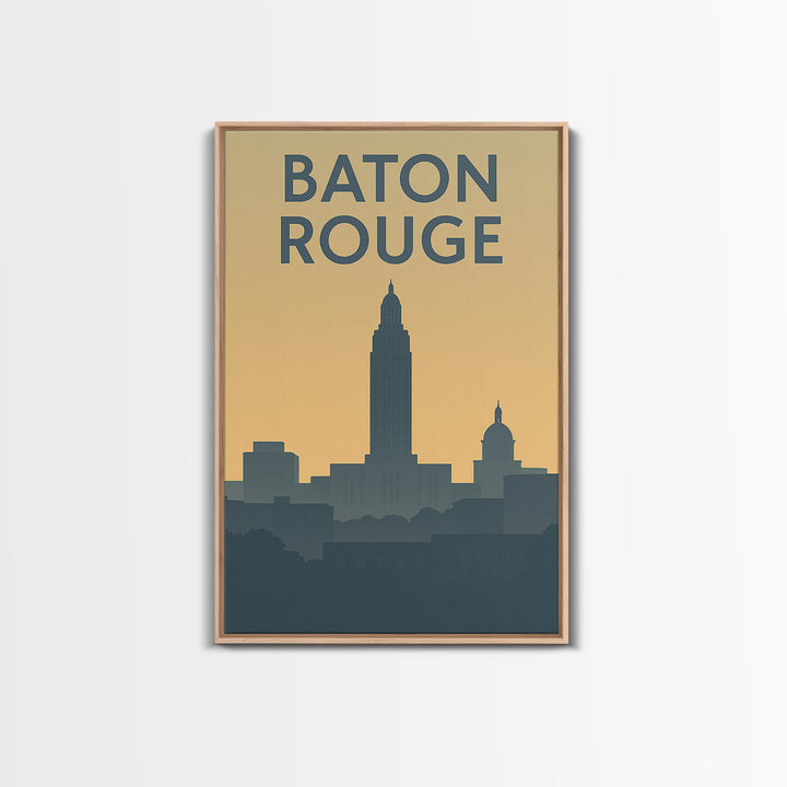 Baton Rouge Louisiana Travel Poster, Canvas Print, Retro Wall Art, Baton Rouge Art Print, Fine Art Print, Travel Wall Art, Poster Art