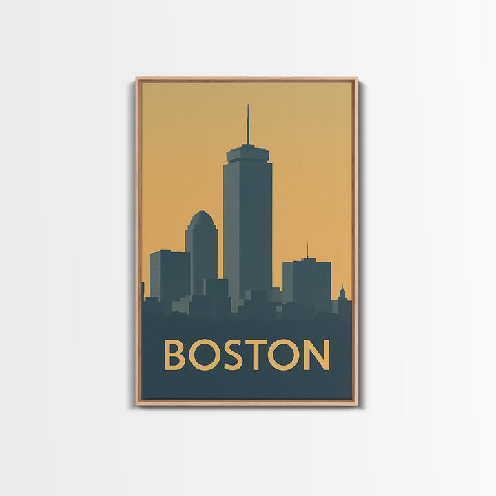 Boston Travel Poster, Canvas Print, Mid Century Travel Art, Boston Travel Art, Vintage City Poster, Vintage Travel Print, Travel Art Print