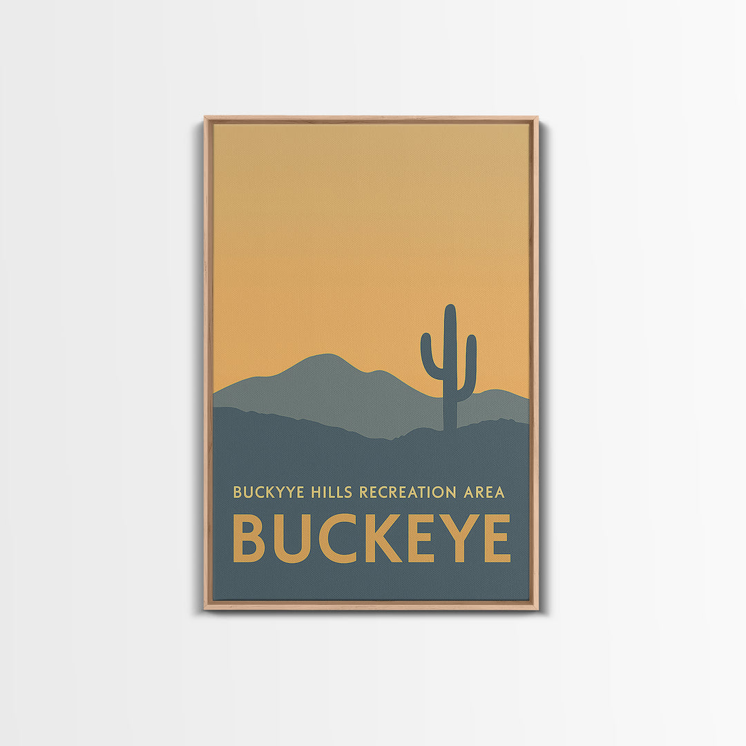 Buckeye Arizona Travel Poster, Framed Canvas Print, Mid Century Travel Art, Buckeye Art Print, Modern Wall Decor, Retro Travel Print