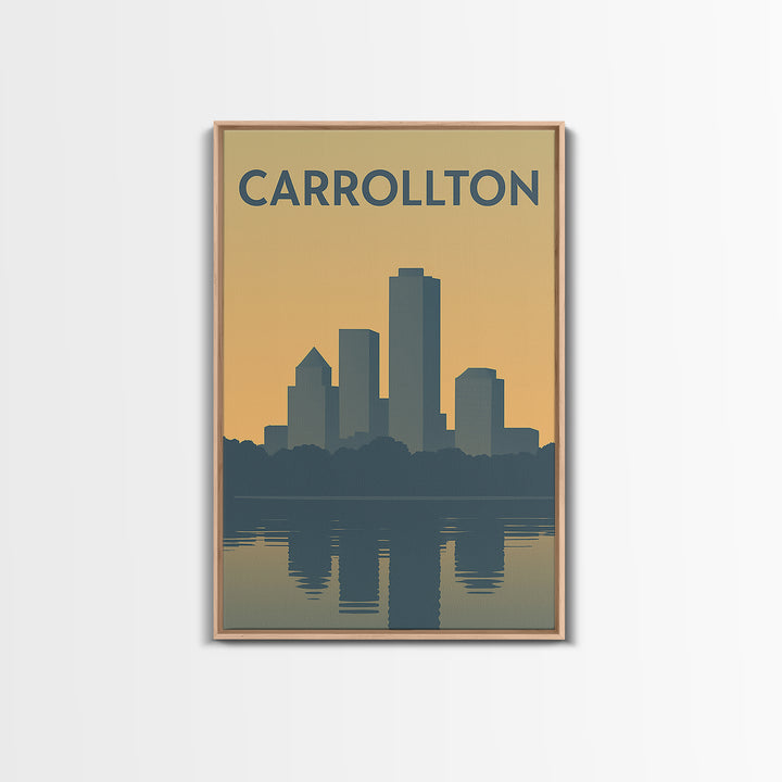 Carrollton Travel Poster, Canvas Print, Mid Century Travel Art, Carrollton Art Print, Mid Century Wall Art, Living Room Wall Art