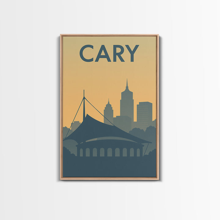 Cary Travel Poster, Canvas Print, Minimalist Retro Wall Art, Cary Art Print, City Travel Prints, Travel Poster Set, Travel Wall Decor