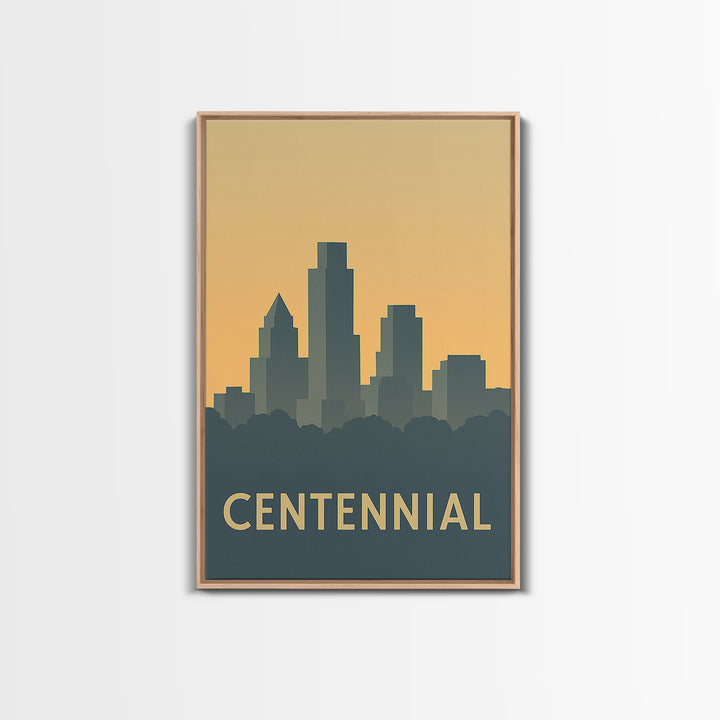 Centennial Travel Poster, Canvas Print, Vintage City Poster Art, Centennial Poster Print, Vintage Travel Print, Travel Poster Set